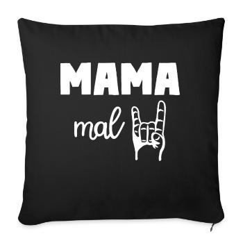 Mama mal Zwei 2 Kinder Mutter - Sofakissenbezug 45 x 45 cm - Schwarz - Vorne