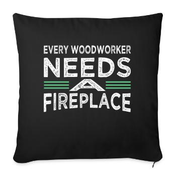 tronçonneuse amateurs forestier drôle charpentier - Housse de coussin décorative 45 x 45 cm - noir - Devant