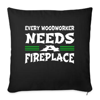 charpentier chemises pour bébés et tout-petits cadeau d’anniversaire - Housse de coussin décorative 45 x 45 cm - noir - Devant