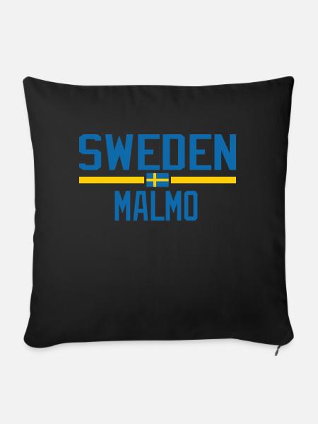 Schweden Malmö - Sofakissenbezug 45 x 45 cm - Schwarz
