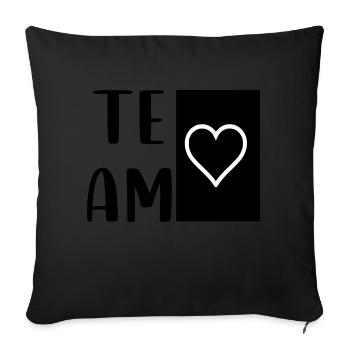 une équipe avec cœur - Housse de coussin décorative 45 x 45 cm - noir - Devant