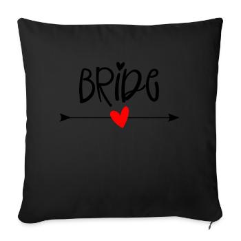 Mariée - Housse de coussin décorative 45 x 45 cm - noir - Devant