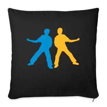 Team 2 Air Guitar Friends - Sofa pillowcase 17,3'' x 17,3'' (45 x 45 cm) - black - Front