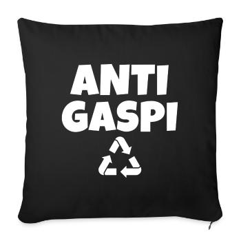 anti-gaspi, anti-gaspillage, recycler - Housse de coussin décorative 45 x 45 cm - noir - Devant