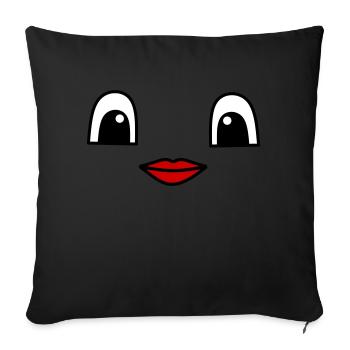 Cute face with red lips - Sofakissenbezug 45 x 45 cm - Schwarz - Vorne