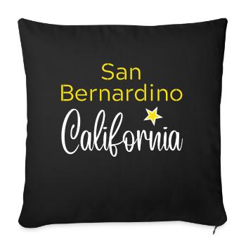 San Bernardino California - Housse de coussin décorative 45 x 45 cm - noir - Devant