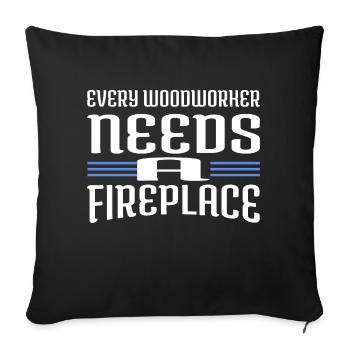 quote tree sayings logging - Sofa pillowcase 17,3'' x 17,3'' (45 x 45 cm) - black - Front