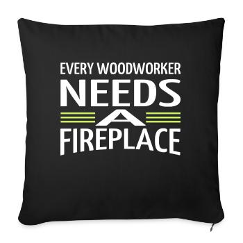 chainsaw carpenter - Sofa pillowcase 17,3'' x 17,3'' (45 x 45 cm) - black - Front