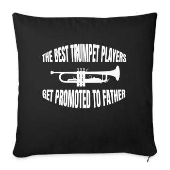 Trumpet funny musician father music instrument - Sofa pillowcase 17,3'' x 17,3'' (45 x 45 cm) - black - Front