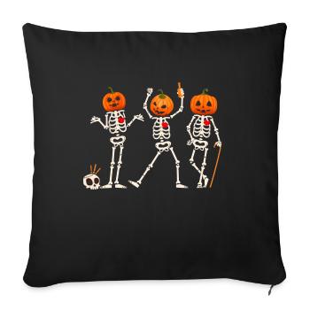 Halloween Skelette - Sofakissenbezug 45 x 45 cm - Schwarz - Vorne