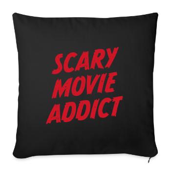 Accro au cinéma effrayant - Housse de coussin décorative 45 x 45 cm - noir - Devant