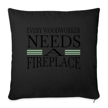 idée actuelle ébéniste tronçonneuse charpentier - Housse de coussin décorative 45 x 45 cm - noir - Devant