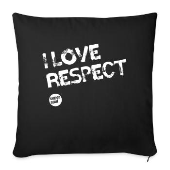 I LOVE RESPECT by Supersoul - Sofa pillowcase 17,3'' x 17,3'' (45 x 45 cm) - black - Front