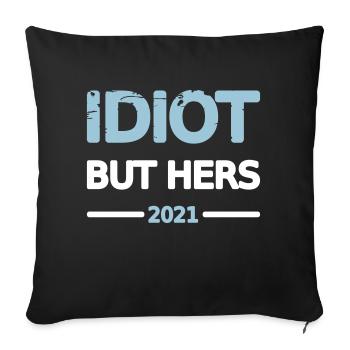 Idiot Couple 2021 Man Design Motif Grunge Vector - Sofa pillowcase 17,3'' x 17,3'' (45 x 45 cm) - black - Front