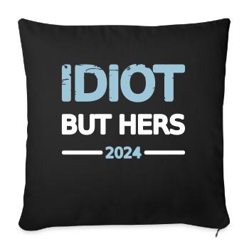 Idiot Couple 2024 Man Design Motif Grunge Vector - Sofa pillowcase 17,3'' x 17,3'' (45 x 45 cm) - black - Front