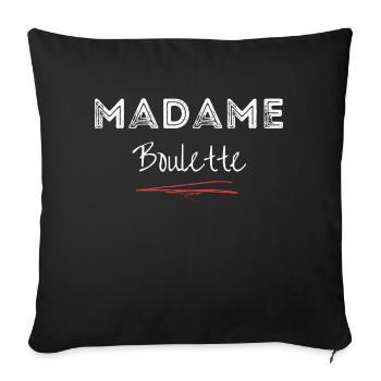 madame boulette - Housse de coussin décorative 45 x 45 cm - noir - Devant