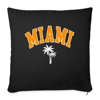 miami palms orange - Sofa pillowcase 17,3'' x 17,3'' (45 x 45 cm) - black - Front