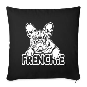 FRENCHIE Français Bulldog Chiens Wilsigns - Housse de coussin décorative 45 x 45 cm - noir - Devant