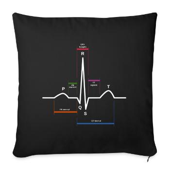 ekg herzschlag - Sofakissenbezug 45 x 45 cm - Schwarz - Vorne