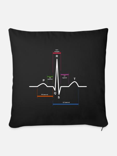 ekg herzschlag - Sofakissenbezug 45 x 45 cm - Schwarz