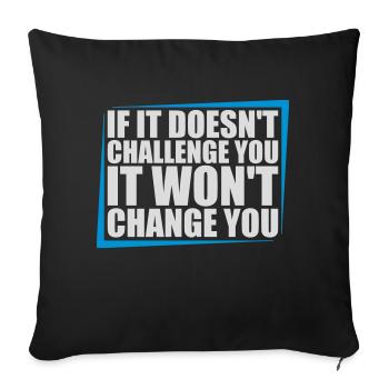 Séance d’entraînement Fitness Motivation Citation - Housse de coussin décorative 45 x 45 cm - noir - Devant