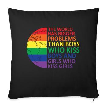 LGBTQ Nonbinary Colorful Rainbow Flag LGBTQ+ Pride - Sofa pillowcase 17,3'' x 17,3'' (45 x 45 cm) - black - Front