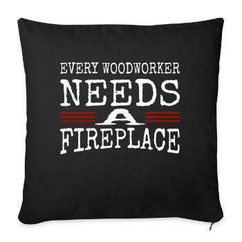 syndicat charpentier foresterie amériques - Housse de coussin décorative 45 x 45 cm - noir - Devant