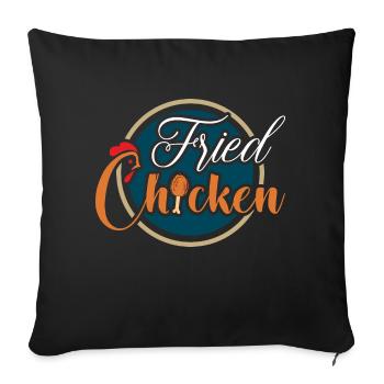 Fried Chicken Fried Fat Chicken - Sofa pillowcase 17,3'' x 17,3'' (45 x 45 cm) - black - Front