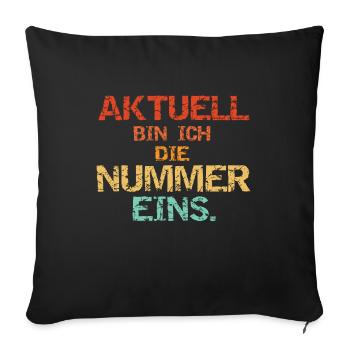 Nummer Eins - Vintage - Sofakissenbezug 45 x 45 cm - Schwarz - Vorne