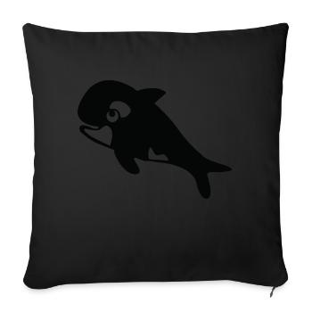 Killer whale - Sofa pillowcase 17,3'' x 17,3'' (45 x 45 cm) - black - Front
