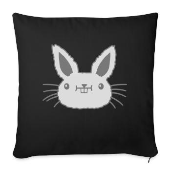Small kawaii rabbit face - Sofa pillowcase 17,3'' x 17,3'' (45 x 45 cm) - black - Front