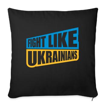 se battre comme citation des ukrainiens - Housse de coussin décorative 45 x 45 cm - noir - Devant