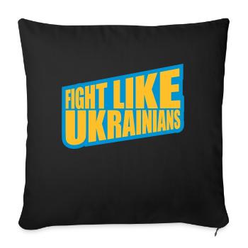se battre comme citation des ukrainiens - Housse de coussin décorative 45 x 45 cm - noir - Devant