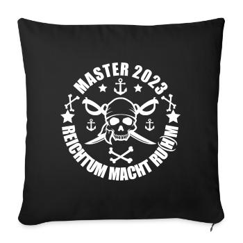 Master 2023 Piraten Design - Sofakissenbezug 45 x 45 cm - Schwarz - Vorne