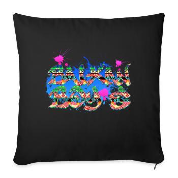 balkan boy exyu rock bosna croatie serbie - Housse de coussin décorative 45 x 45 cm - noir - Devant