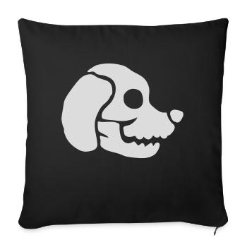Skull Dog Halloween Squelette - Housse de coussin décorative 45 x 45 cm - noir - Devant