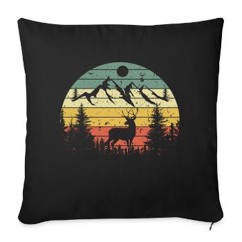 CHASSEUR DE CERF - Sofa pillowcase 17,3'' x 17,3'' (45 x 45 cm) - black - Front