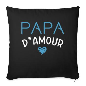 Papa d'amour cadeau original homme papa noël - Housse de coussin décorative 45 x 45 cm - noir - Devant