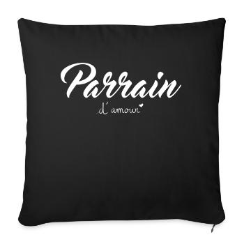 parrain d amour - Housse de coussin décorative 45 x 45 cm - noir - Devant