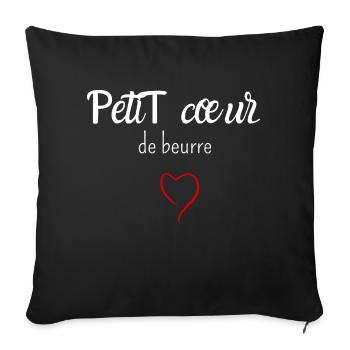 Petit cœur de beurre - Housse de coussin décorative 45 x 45 cm - noir - Devant