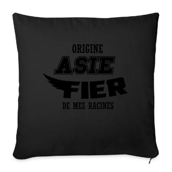 Origine Asie fier de mes racines - Housse de coussin décorative 45 x 45 cm - noir - Devant