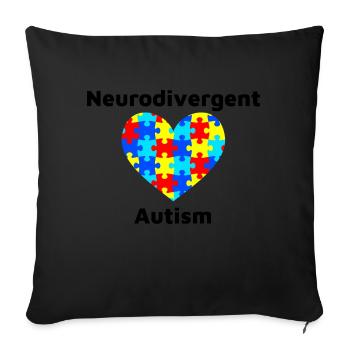 Neurodivergent Autism - Sofa pillowcase 17,3'' x 17,3'' (45 x 45 cm) - black - Front