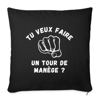 bagarre, boxe, boxeur - Housse de coussin décorative 45 x 45 cm - noir - Devant