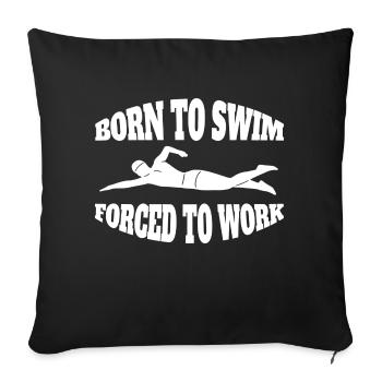 Nageur Club de natation Natation Mme Schwimmer - Housse de coussin décorative 45 x 45 cm - noir - Devant