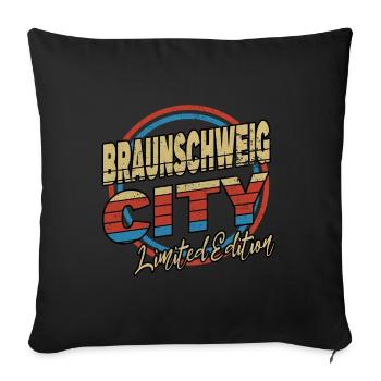 Brunswick Germany City Font 80s Style - Sofa pillowcase 17,3'' x 17,3'' (45 x 45 cm) - black - Front