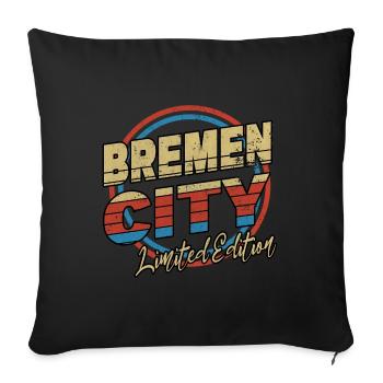 Bremen Germany City Font 80s Style - Sofa pillowcase 17,3'' x 17,3'' (45 x 45 cm) - black - Front