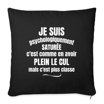 je suis fatiguée, besoin de repos, pas du matin - Housse de coussin décorative 45 x 45 cm - noir - Devant