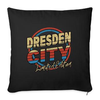 Dresden Germany City Font 80s style - Sofa pillowcase 17,3'' x 17,3'' (45 x 45 cm) - black - Front