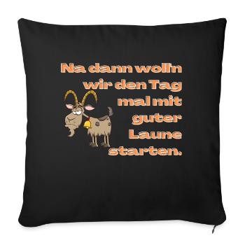 Good mood into day 3 - Sofa pillowcase 17,3'' x 17,3'' (45 x 45 cm) - black - Front
