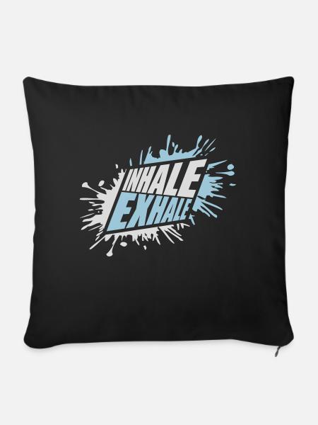 inhale exhale yoga Zitat - Sofakissenbezug 45 x 45 cm - Schwarz